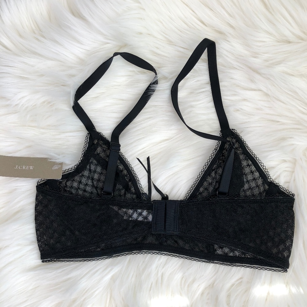 J. Crew Black Sheer Lace Sexy Underwire Bra 32 A - Picture 7 of 8
